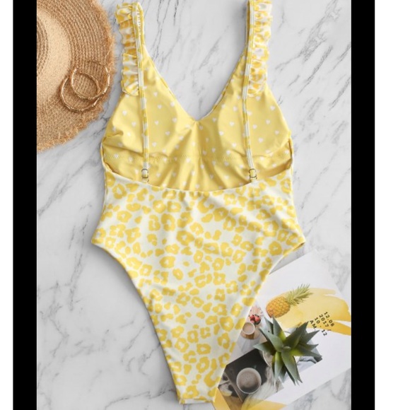 ZAFUL Reversible Leopard Heart One-piece Swimsuit - Picture 2 of 7